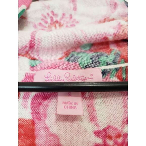 Lilly Pulitzer Womens S Jacey Cardigan Bold Floral A Thing Called Love Cotton - Picture 5 of 6